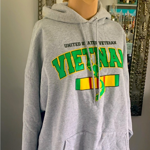 MENS HOODIE UNITED STATES VETERAN VIETNAM SIZE XL - Picture 3 of 5